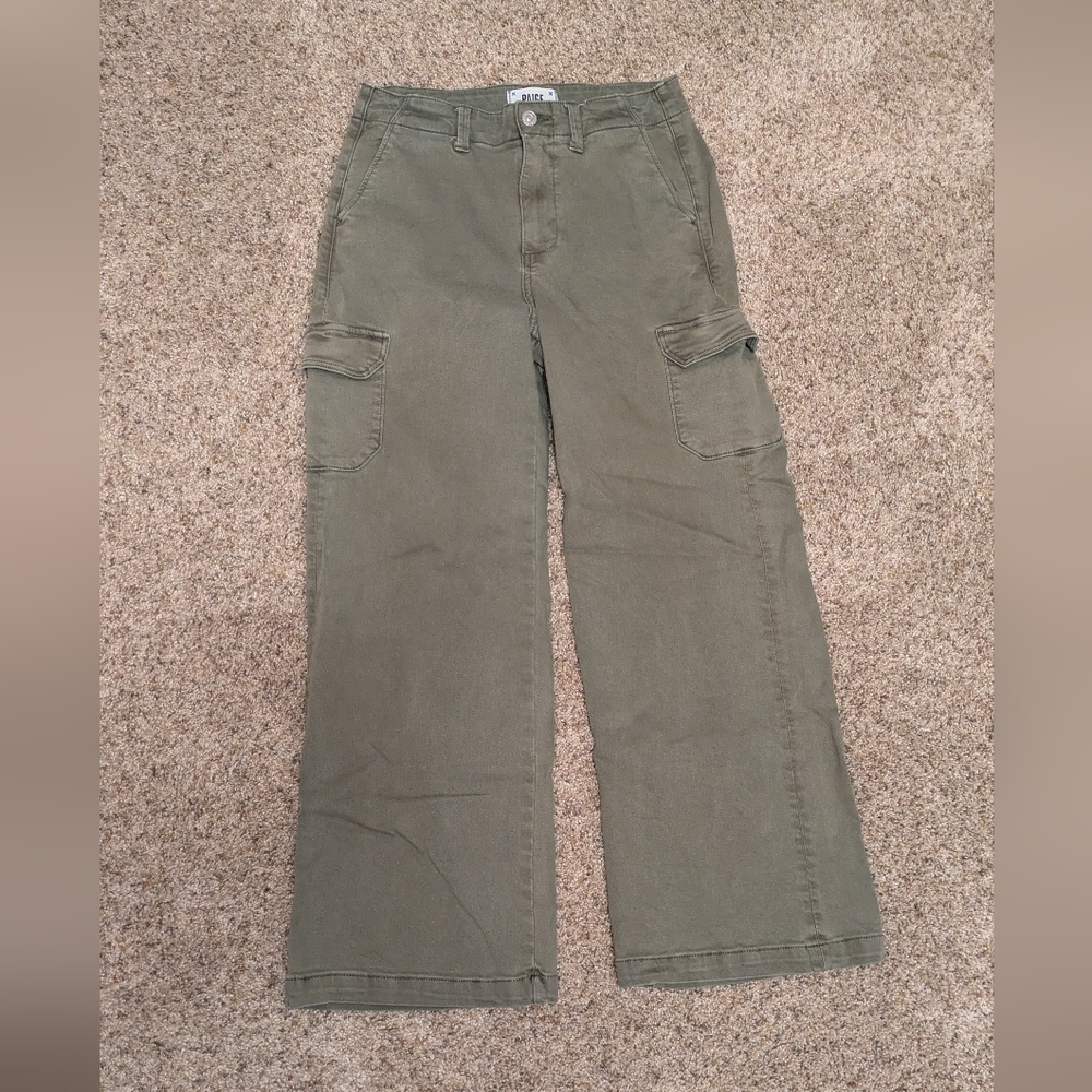 PAIGE Carly Cargo With Pockets Vintage Ivy Green 26